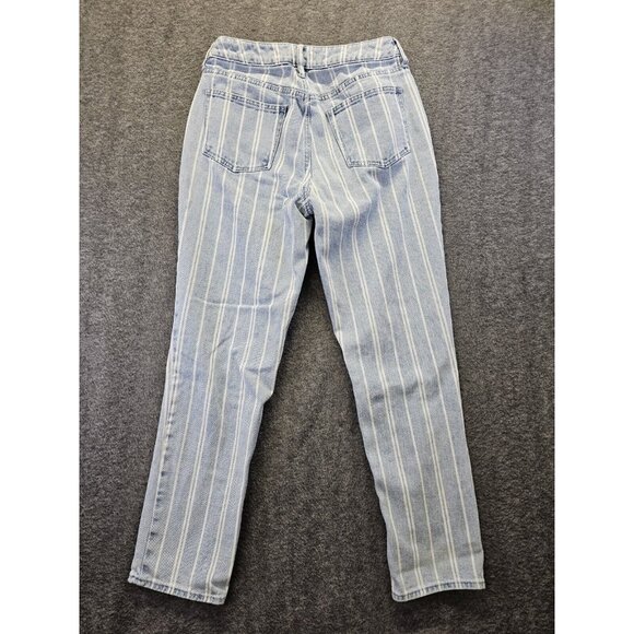 PACSUN Jeans Womens Size 27 Mom Jean Blue & White Striped 100% Cotton - Picture 2 of 11
